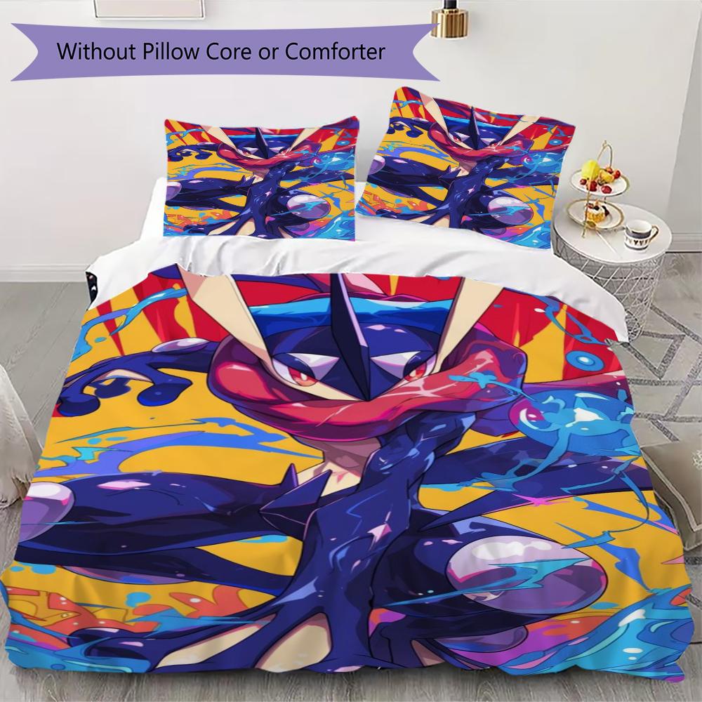 

Pokemon Pattern Bedding uilt Set uilt Cover Pillowcase Home Decoration Birthday Gift (1 * duvet cover + 2 * pillowcase without core) 135x200cm