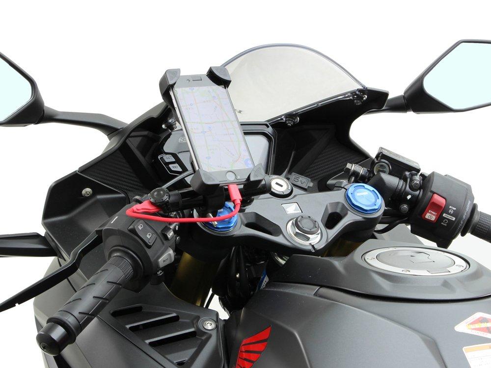 HURRICANE Clamp with USB Power for CBR250RR HU1026B Bar, Black, Supply, (MC51)