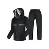Men's Black Reflective Full-Body Raincoat and Pants Set for Motorcycle Riding