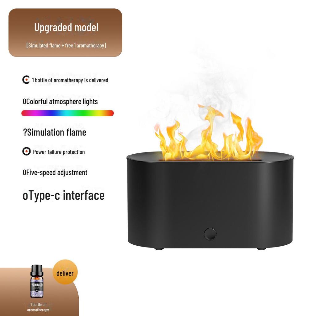 Colorful Atmosphere Aromatherapy Flame Humidifier for Home, Bedroom, Dorm, and Office