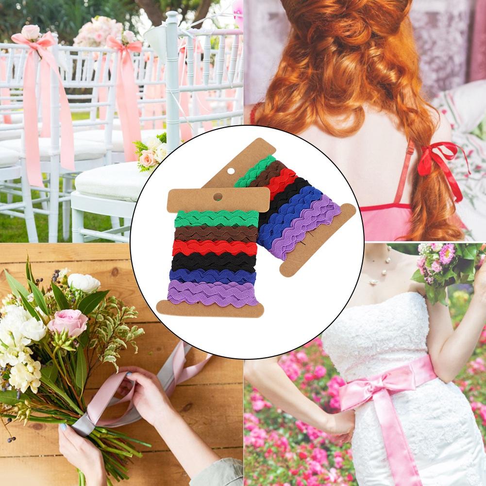 2Pcs Color Zigzag Ribbon DIY Hand Made Material Cloth Hair Accessories Sewing Decoration 8mm