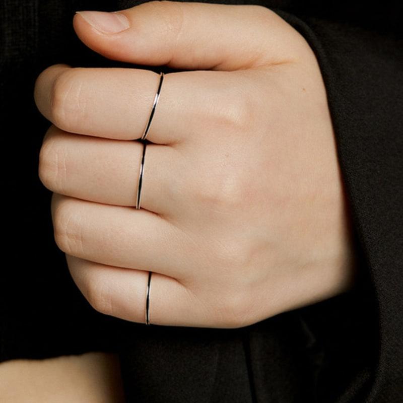 XPIER black line silver925 ring