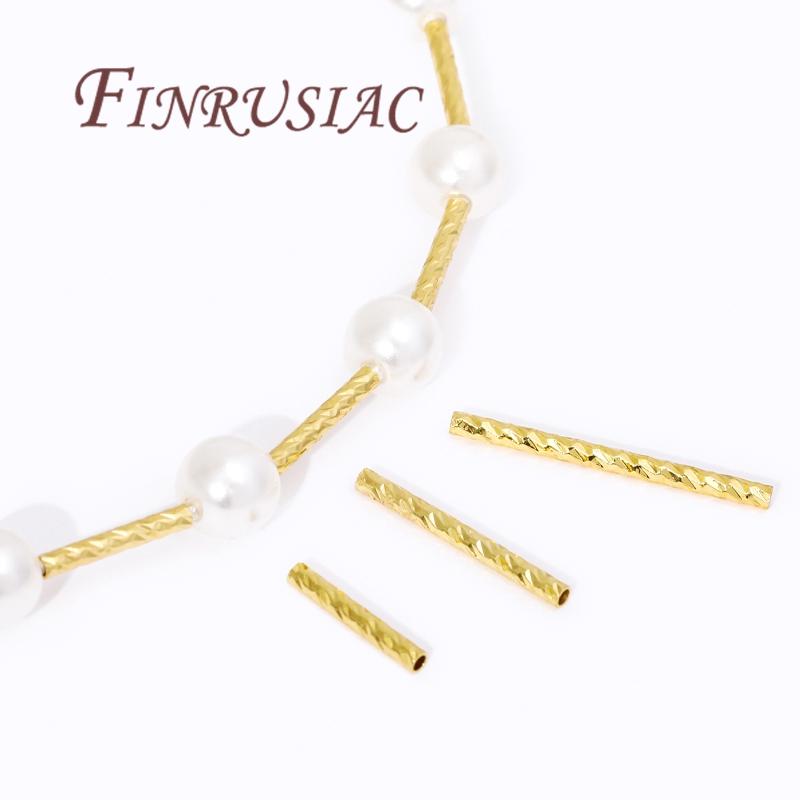Tube Spacer Bead,18K Gold Plated Straight Tube Beads For Jewelry Making Supplies,DIY Bracelets Necklaces Accessories