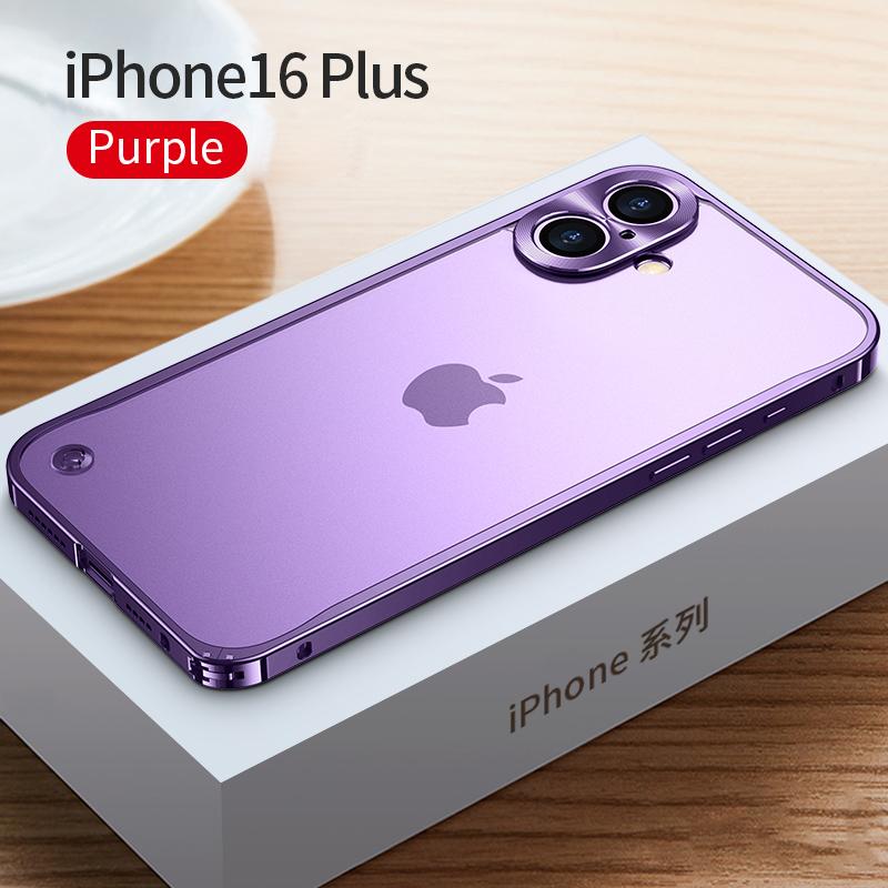 Coque de téléphone à cadre métallique Pour iPhone 17 11 12 13 14 15 16 Pro Max Alliage d'aluminium Protection Complète de l'Objectif Coque Arrière Métallique Plaqué Pour iPhone 13 mini