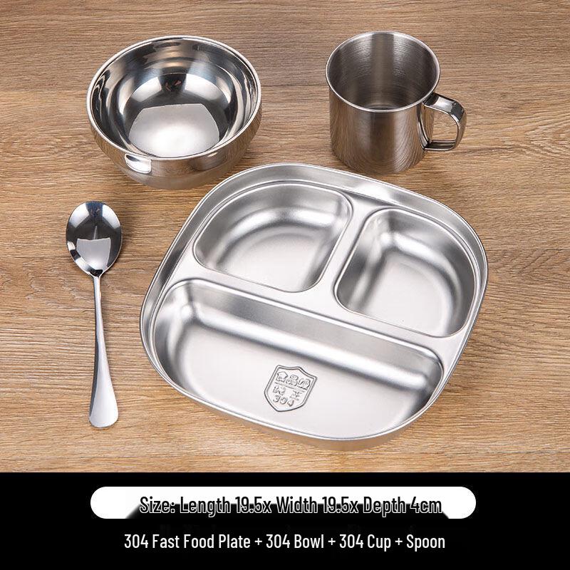 304 Stainless Steel Divided Meal Tray Set