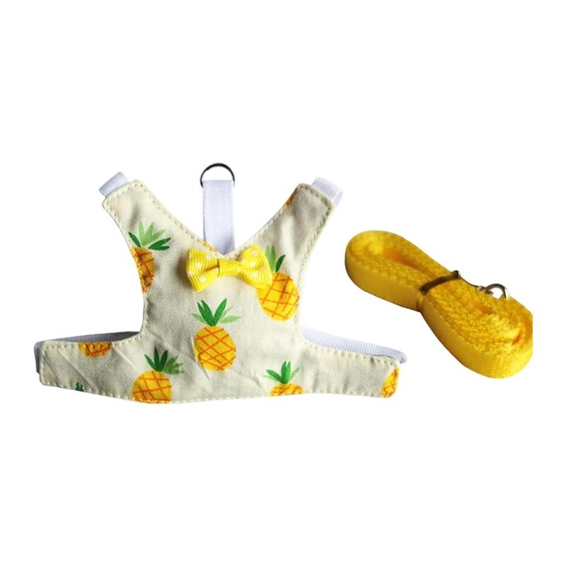 Comfortable Small Animal Harness Rope with Lovely Pattern Walking Vest Leash for Small Pet Outdoor Activity Essential