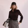 Autumn-Winter Women's Washed Corduroy Slim Fit Long Sleeve Shirt