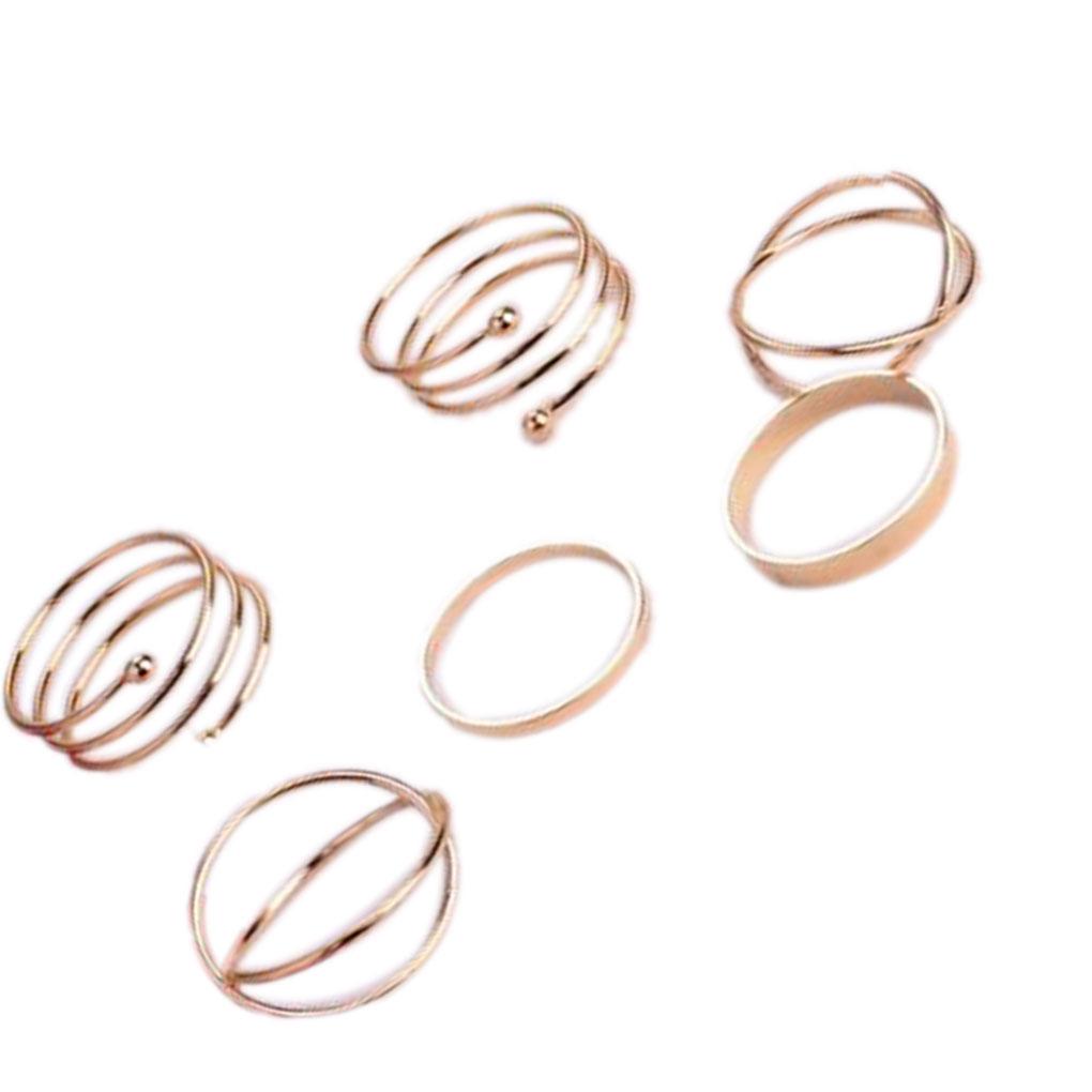 6 Pieces Girls Ring Set Adjustable Joint Jewellery Alloy Opening Decoration Elegant Rings Accessories for Birthday Party