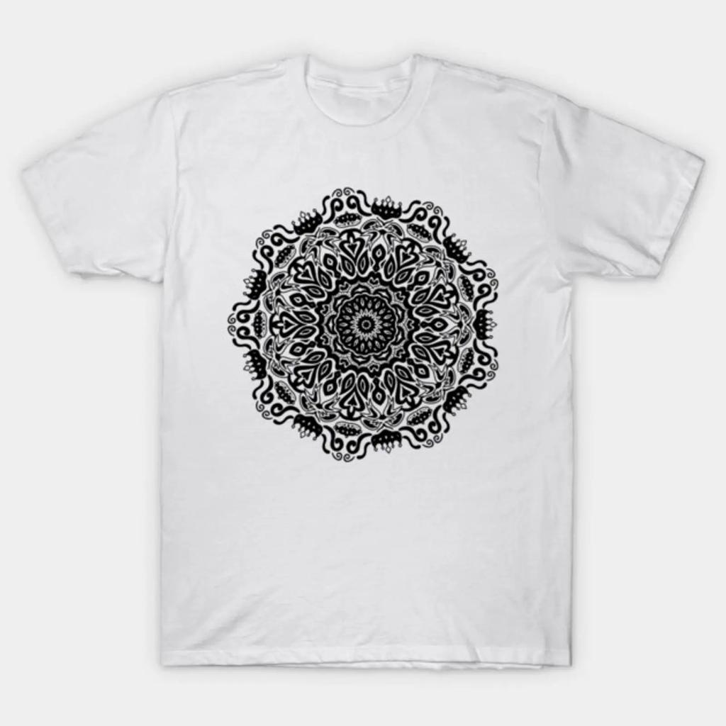 Black And White OrnaUnisextal Unisexdala Art Design T Shirt vintage Washed Breathable Comfortable Top For Everyday Wear fashion