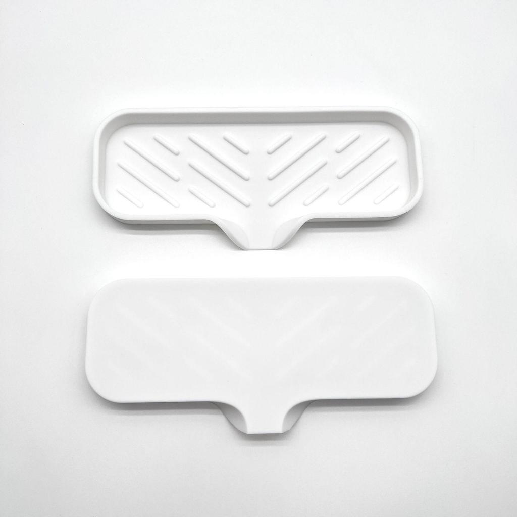 Non-Slip Silicone Soap Dish and Draining Mat for Kitchen & Bathroom