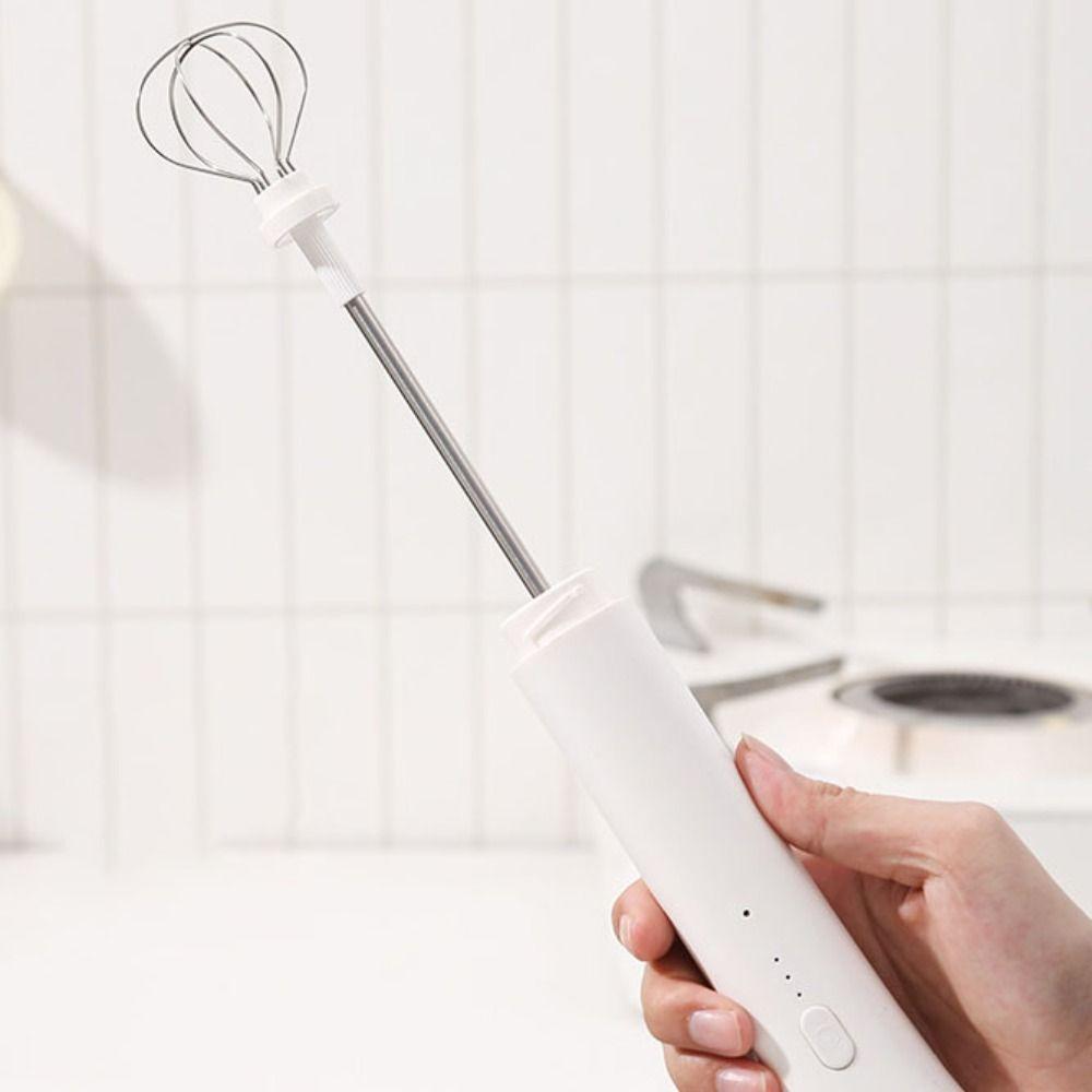 3 Gear Speed Electric Milk Frother USB Rechargeable Egg Beater Mini Foam Mixer  Baking