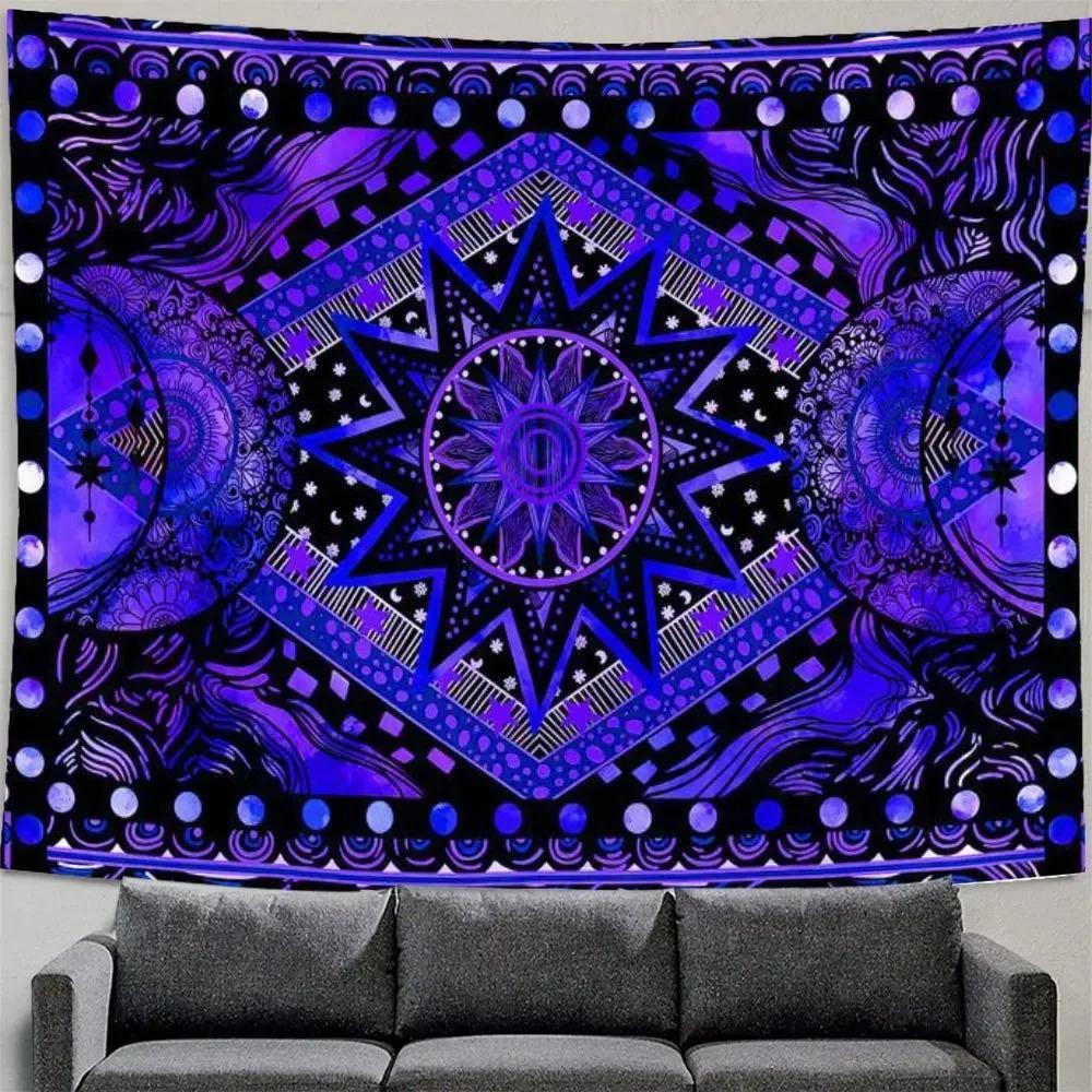 Bohemian Living Room Psychedelic Witchcraft Dorm Bed Sheet Home Decor Colorful Mandala Tapestry Wall Hanging Tapiz