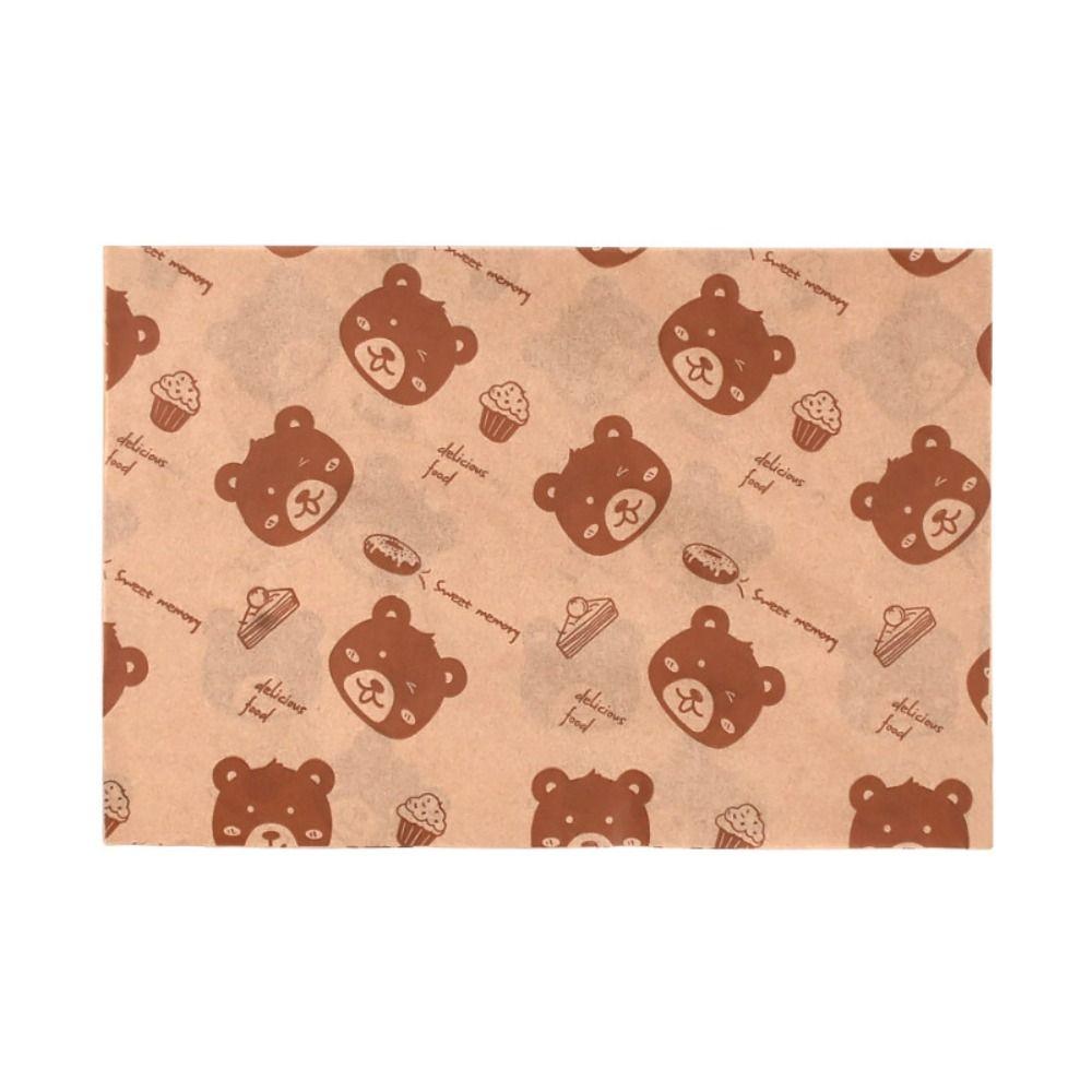 50PCS Food Grade Fried Food Wrapping Paper Oil Resistant Sandwich Packaging Paper Oil-Proof Paper