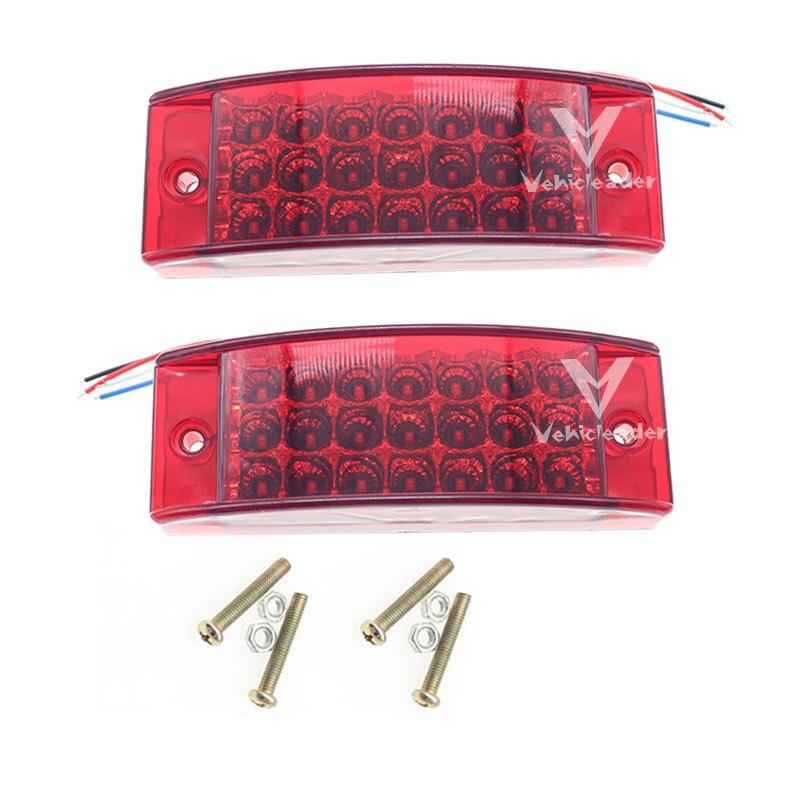 2PCS Car Truck 21 LED Side Marker Clearance Light Rear Lamps Waterproof Tailight Truck Trailer LED Clearance Lights Amber Red