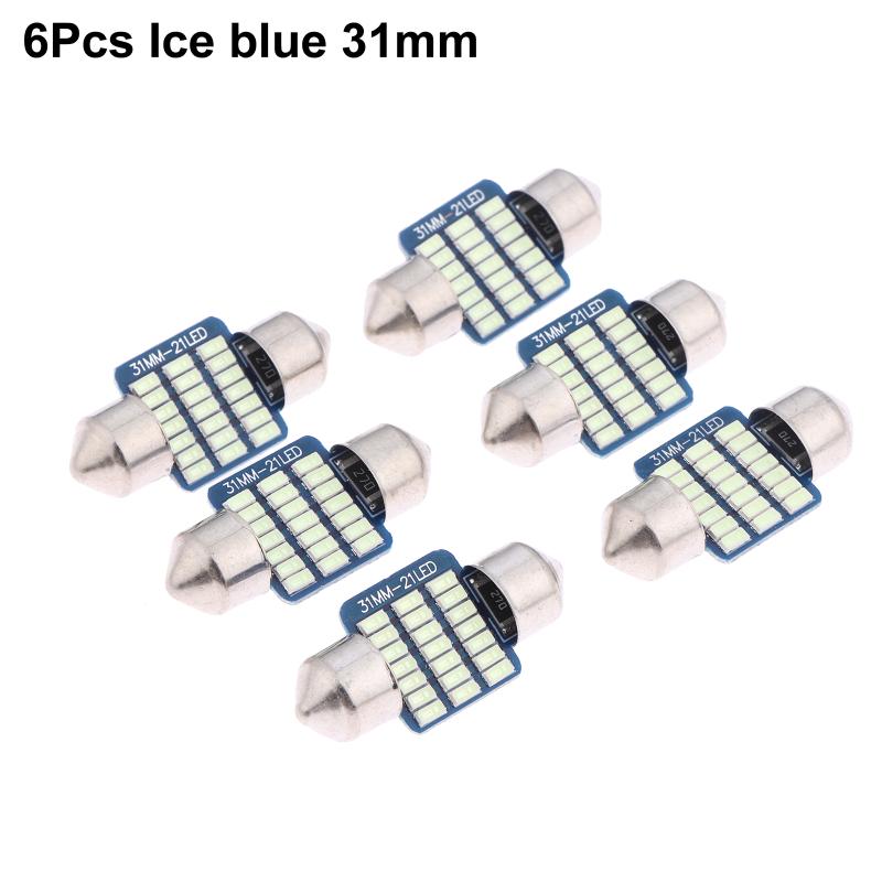 6Pcs C5W Led Bulbs Canbus Festoon Led For Car Interior Dome Trunk License Plate Lights 12V 300Lm 6500K White