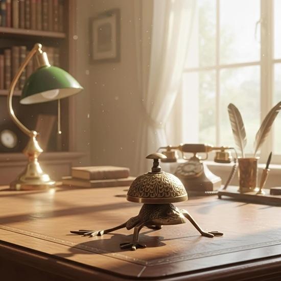 Frog Desk Bell Handcrafted Brass Call Bell Antique Style Office Table Decor Home Decor