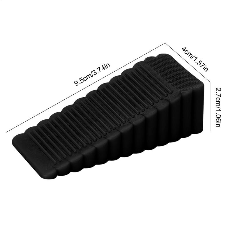 Windproof Silicone Door Stopper black Rubber Door Stopper Wedge Block Home Office Door Rear Retainer Anti-collision Stop