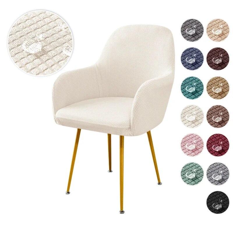 Polar Fleece Elastic Dining Chair Covers High Arm Office Armchair Seat Slipcovers Adjustable Chairs Covers for Living Room Decor