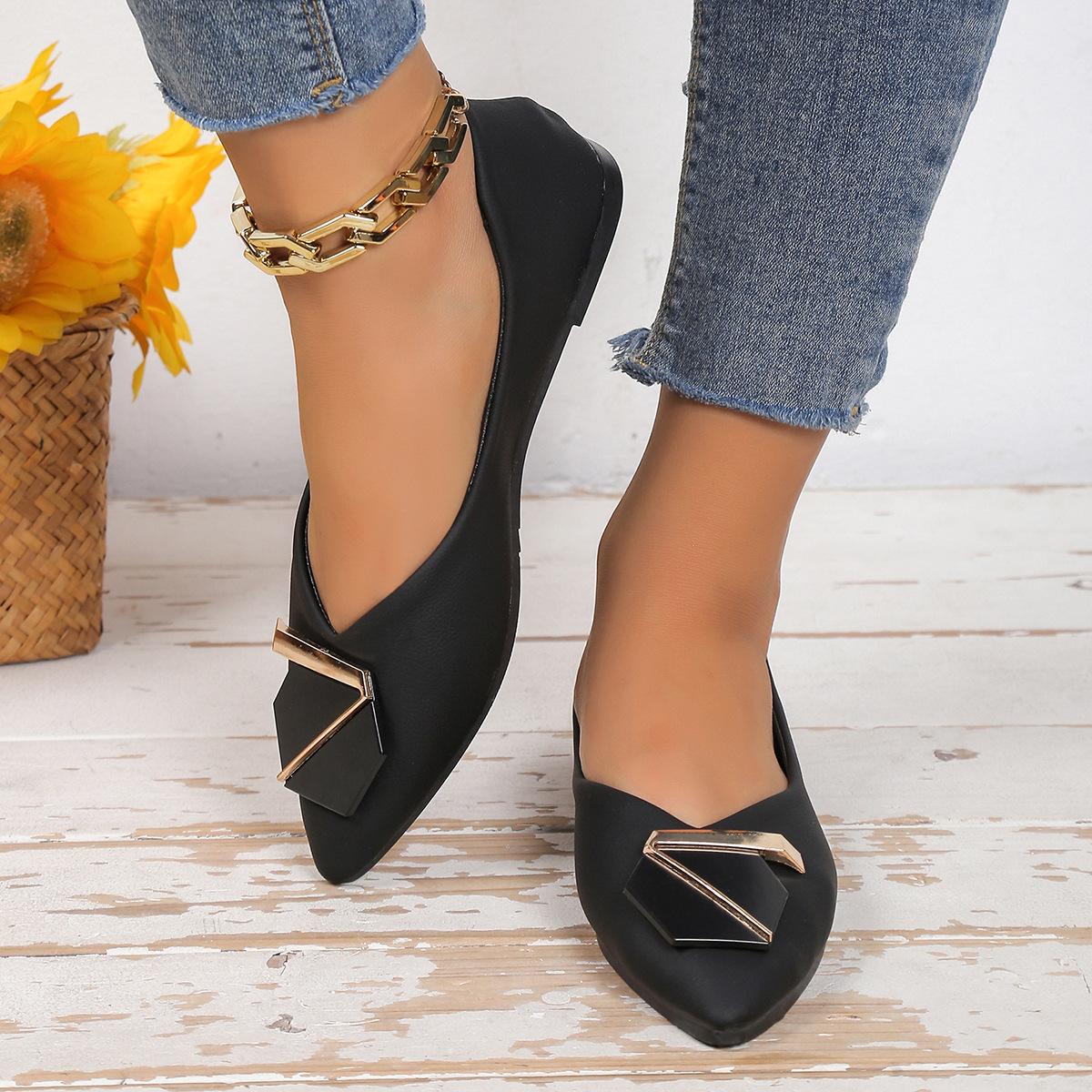 

Модная женская обувь из кожи с острым носком и плоской подошвой, сандалии, модная прочная нескользящая обувь для дома и улицы, удобная обувь 43