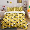Schattig Cartoon Bijen Met Bloemen Patroon Dekbedovertrek Set Digitale Print Kleurrijk Polyester Beddengoed Met Ritsafsluiting Voor Kinderen Cadeau