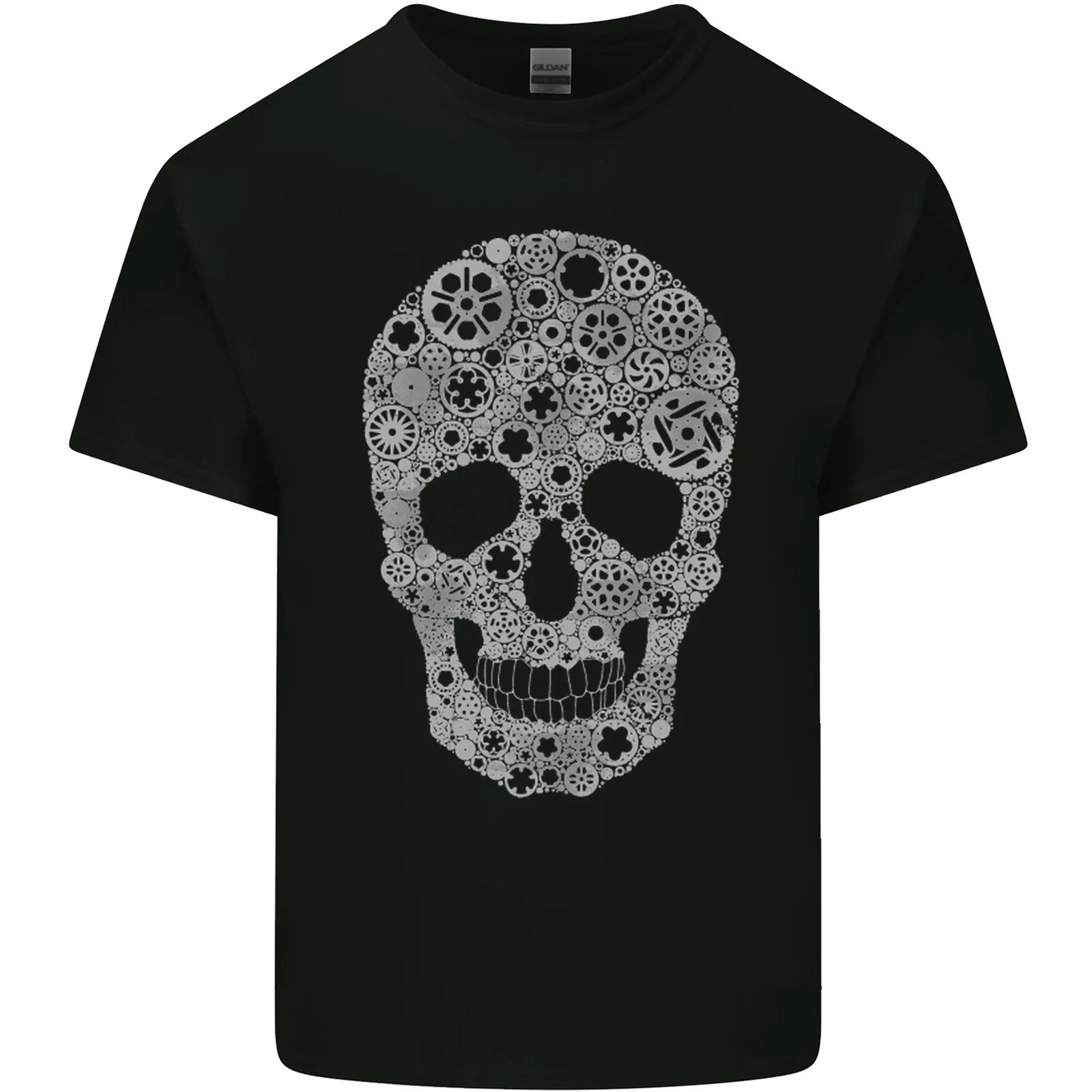 Gear Skull Biker Motorcycle Motorbike Cars Kids T-Shirt Childrens S