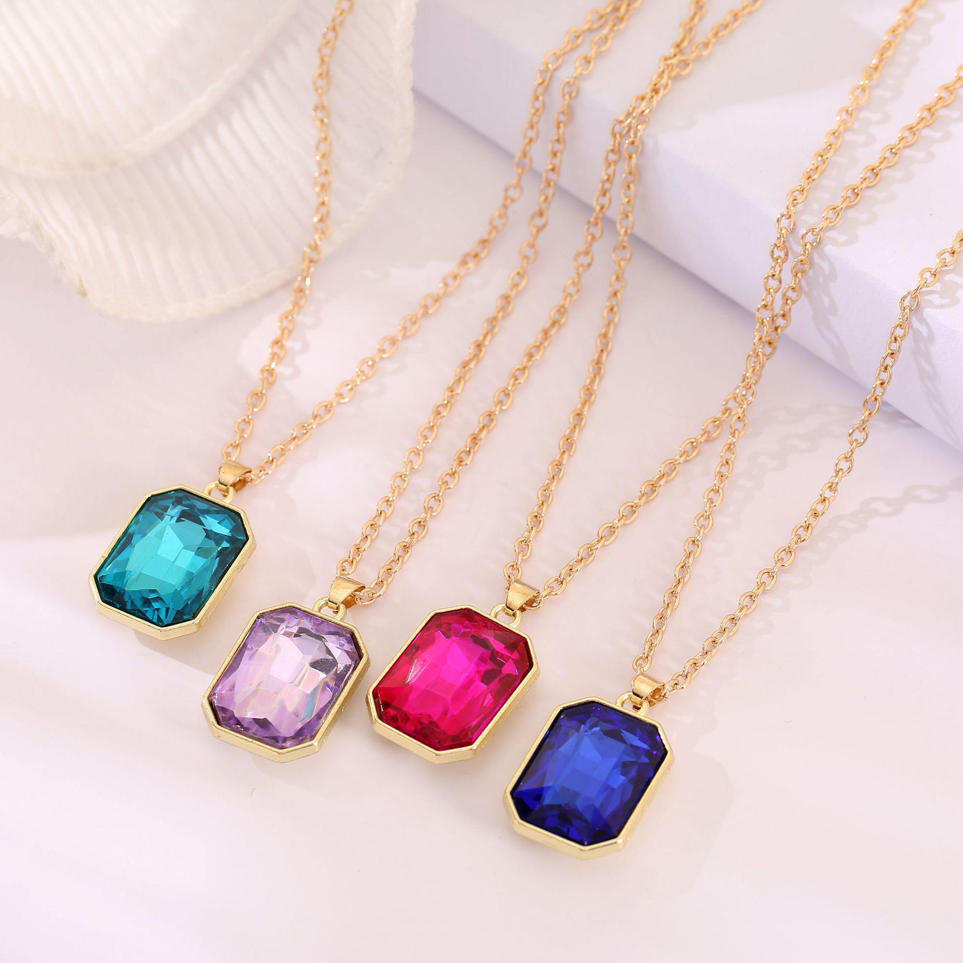 

Rose Gold Birthday Stone Pendant Necklace - Women s Fashionable Gemstone Jewelry