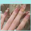Cute Ice Transparent 3d Tulip Small Flower Wearable Nail Stickers For Ladies
