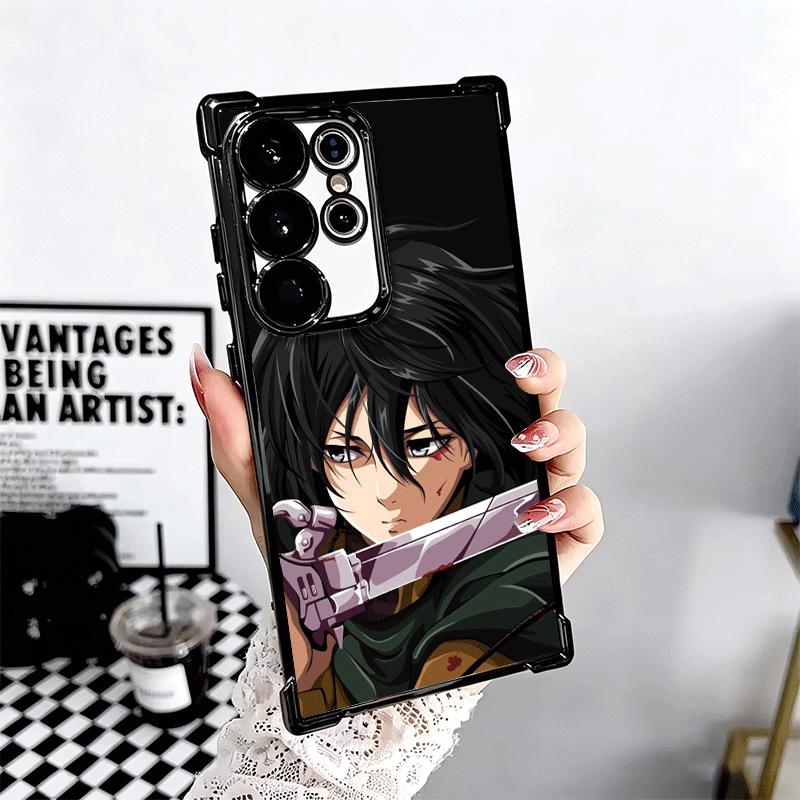 A-Attack On T-Titan Mikasa Plating Phone Case For Samsung Galaxy S24 S25 FE S26 Edge S23 Ultra S22 S21 Plus S20 Anti-Fall Airaba