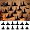 Spooky Party Decorations for Home 12Pcs Halloween Witch Hat Hanging Ornaments, Paper Banner Decorations, Ghost Pumpkin Bat Decor Accessories