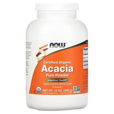 NOW Foods, Certified Organic, Acacia Fiber, Powder, 12 Oz (340 G)
