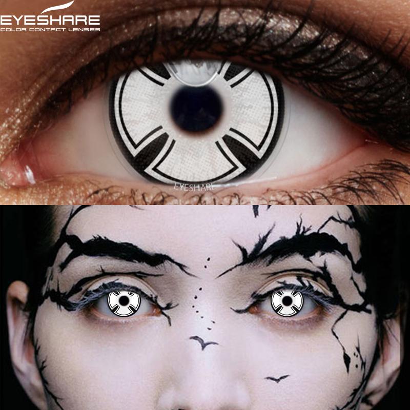 Eyeshare Fargekontaktlinser for øyne 2 stk Anime Cosplay Fargede linser Blå Lilla Halloween-linser Kontaktlinse Skjønnhetssminke