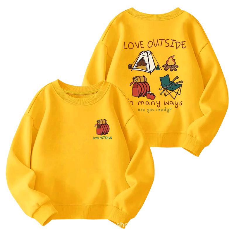 Kids' Cartoon Print Crew Neck Sweatshirt – Casual, Lightweight, Spring/Autumn 2025