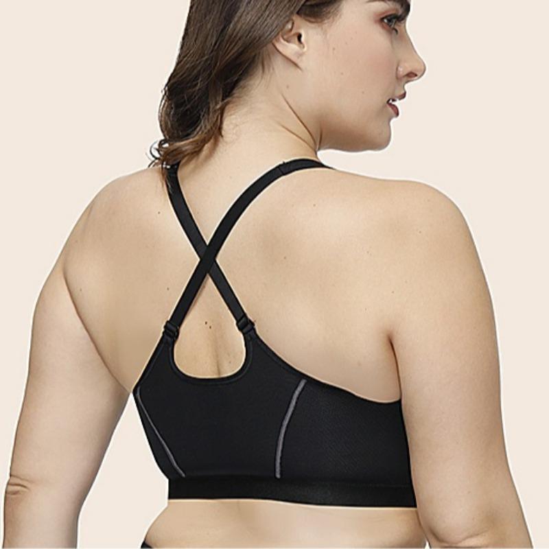 European and American Cross Back Front Zipper Sports Bra Shockproof Running Fitness Yoga Underwear