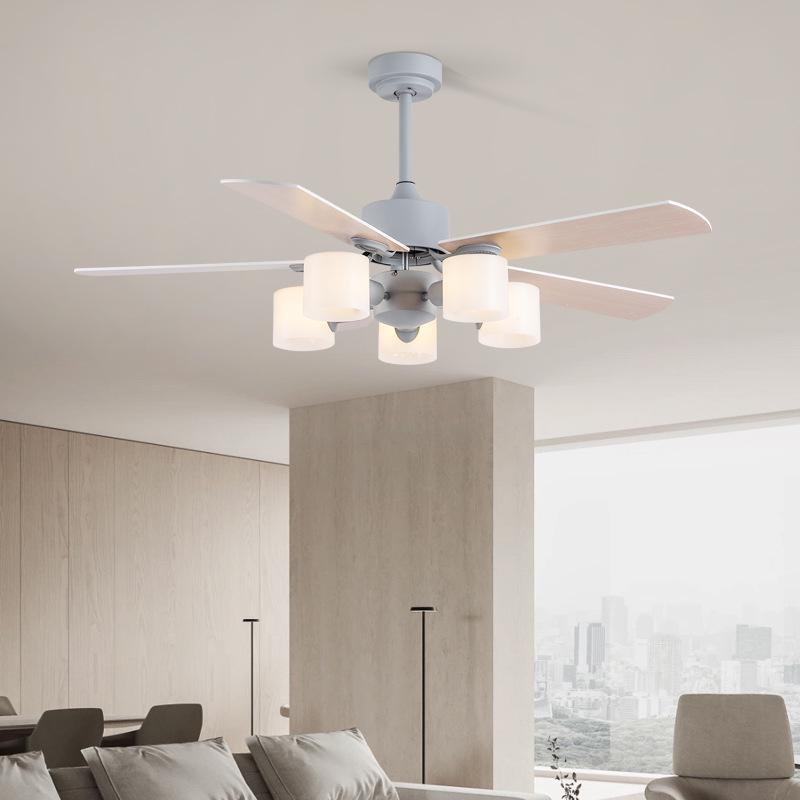 Nordic Style Silent Ceiling Fan Light with Chandelier for Living Room, Bedroom, or Restaurant.