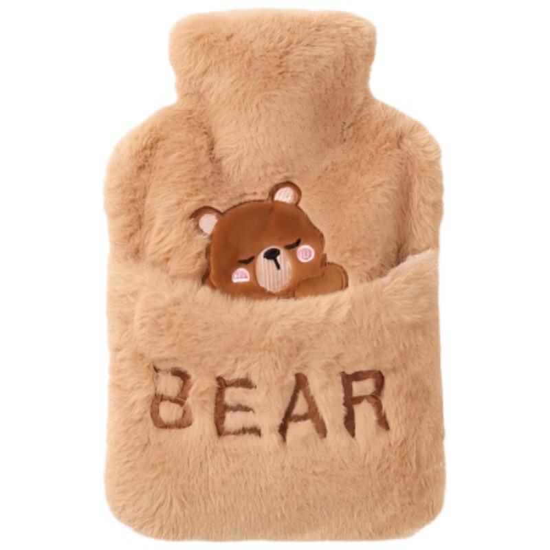 Lexue'er Large Hot Water Bottle with Rabbit Fur Hand Warmer Cover