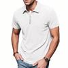 Herren Sommer Lockerer Reißverschluss Halb-Reißverschluss Revers Kurzarm T-Shirt
