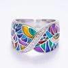 Bague Colorée Femme, Design de Style Ethnique Sens Niche Bague Unique, Bijoux Géométriques Tendance Goutte