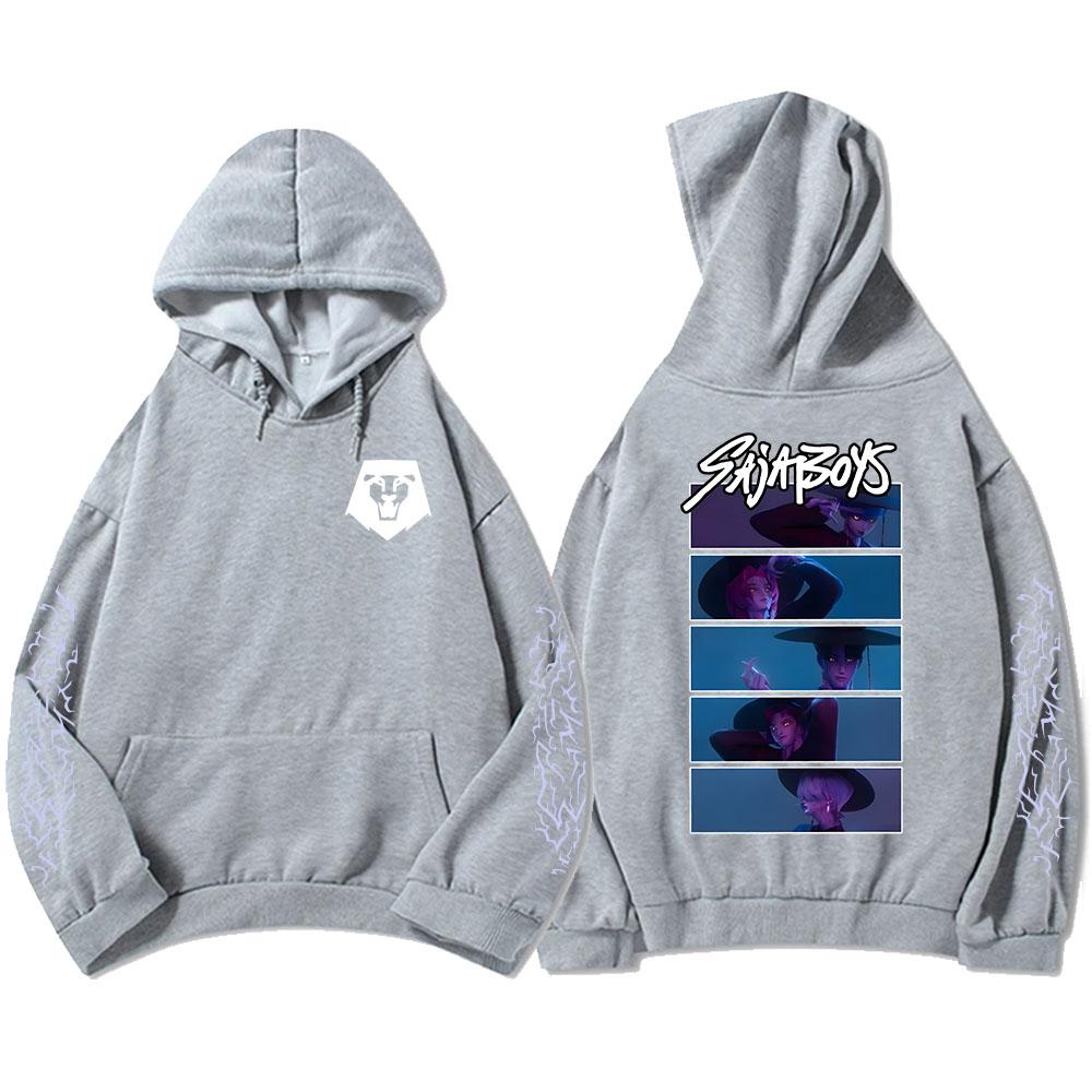 KPop Demon Hunters Saja Boys Selvlysende Hettegenser Langermet Mote Genser Casual Filmtrykk Unisex