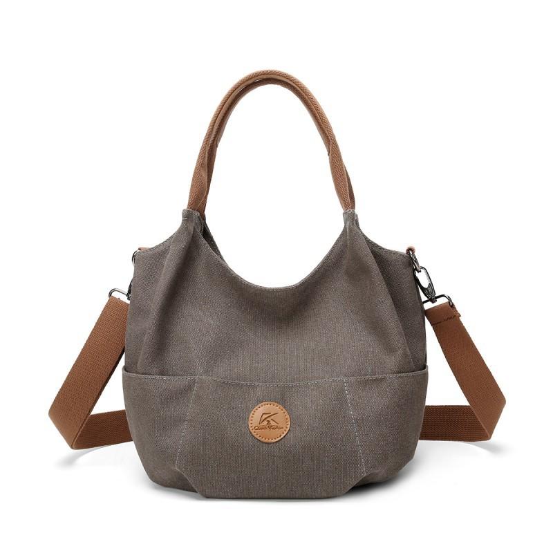 Fashionable Canvas Portable Shoulder Bag Large Capacity Tote Casual Commuting Underarm