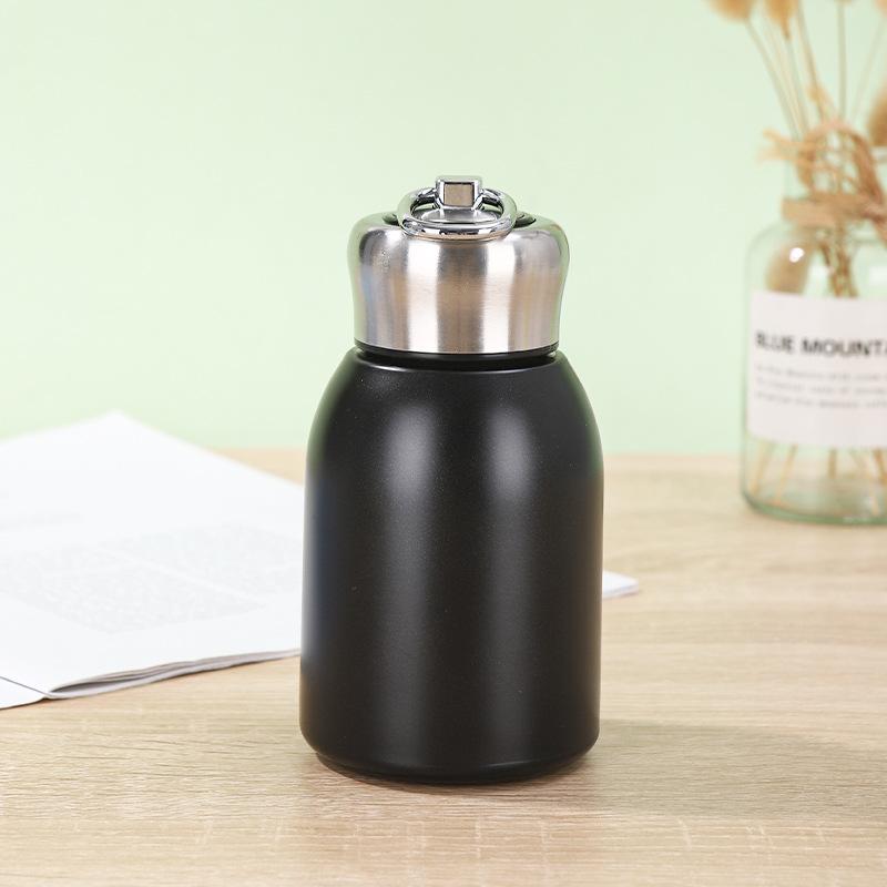 

Мини-бутылка для воды из нержавеющей стали с вакуумной изоляцией для горячих и холодных напитков, дорожная кофейная кружка, 10,2 унции / 300 мл 300ml чёрный