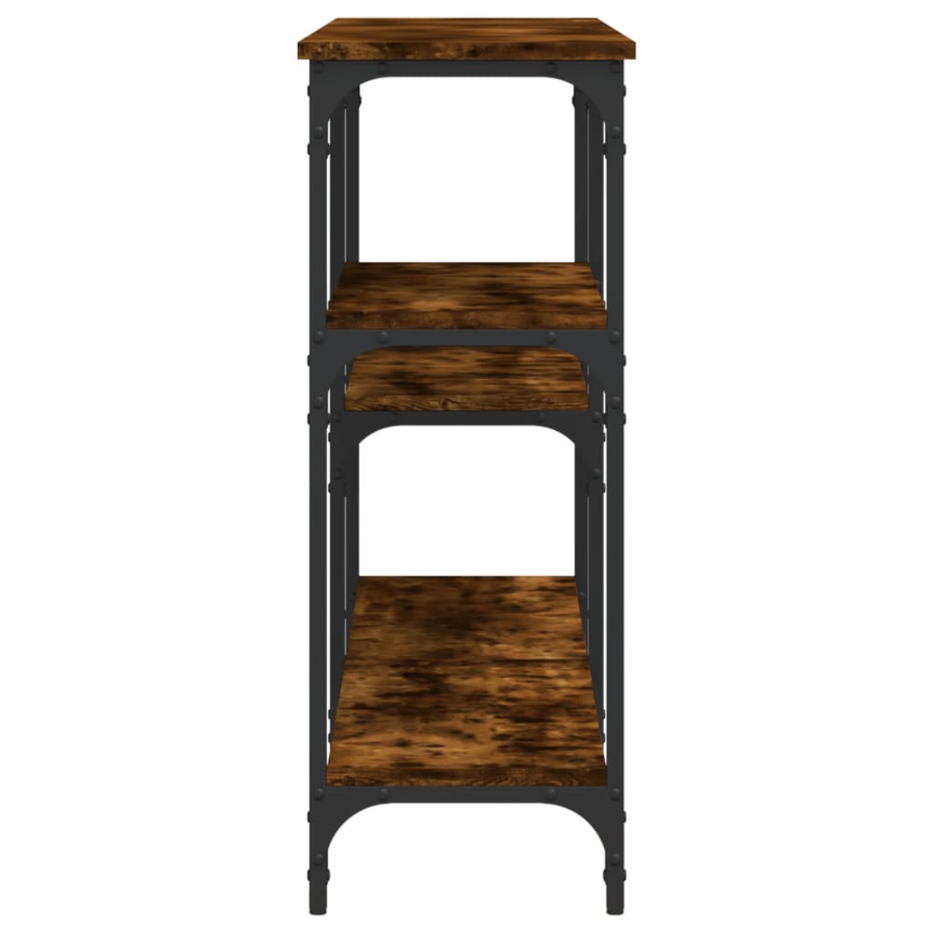 Console Table Smoked Oak 160x29x75 cm Wood Based Panel