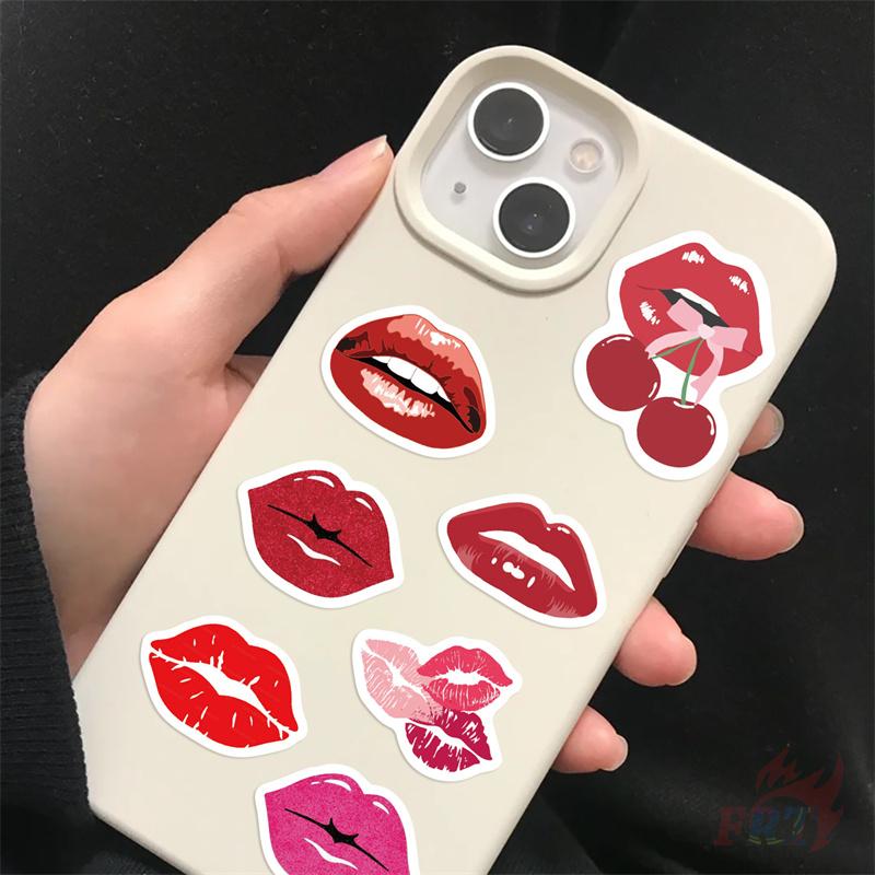 500Pcs/Roll Blazing Red Lips Kids Rewards Stickers - DIY Scrapbooks Album Decor Sealing Label Decals