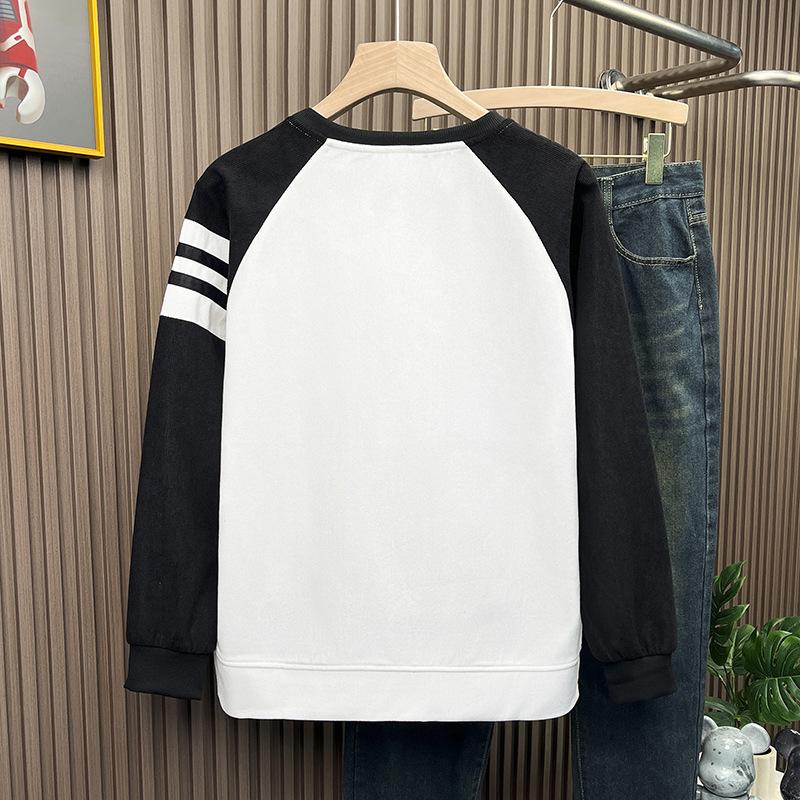 Crew Neck Pullover Long-sleeved T-shirt Sweater Texture Bottoming Shirt Hong Kong Style Light Luxury 2026 Men's New Waffle