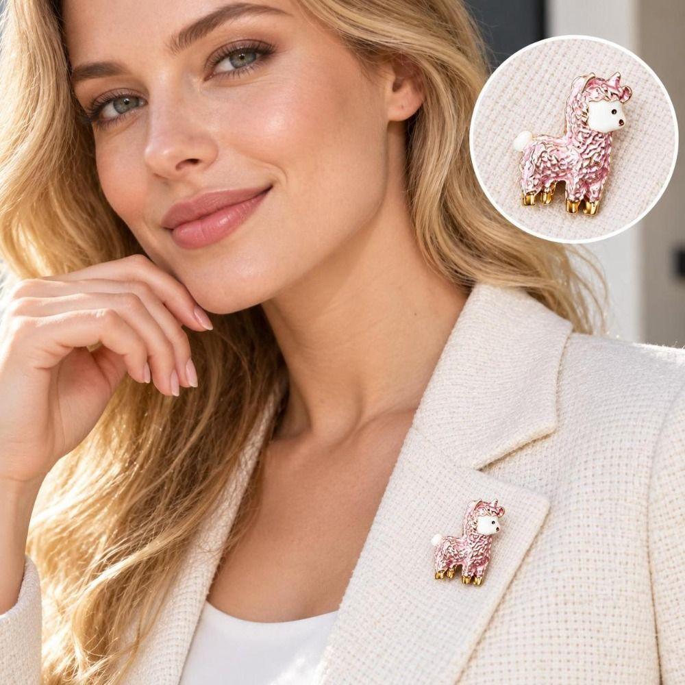 Shiny Rhinestone Sheep Brooch Faux Pearl Lapel Pin Gifts Cardigan Clip Clothing Accessories