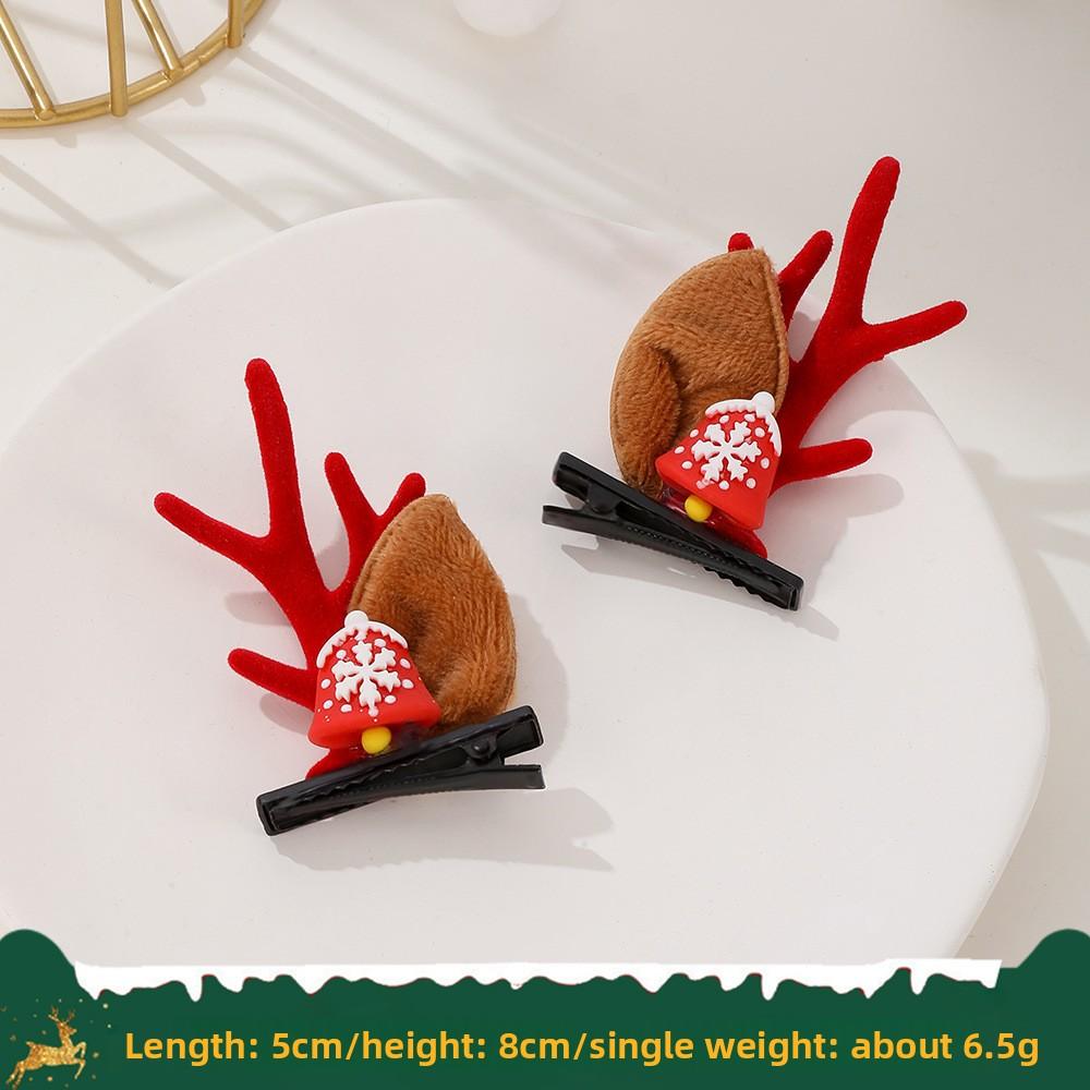 Christmas Antler Hair Clips New Year Hair Clips Elk Antler Duckmouth Hair Clips Cute and Sweet Headwear