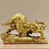 Brass Fortune Statue: " Bows Its Head, the Market Is Booming," Zodiac Bull Craft Decoration for Office Desk, Living Room