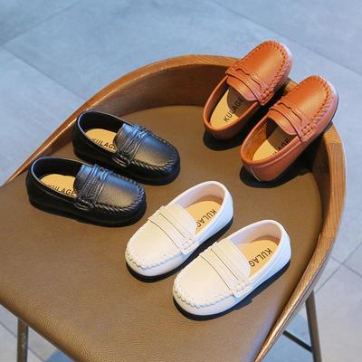 2024 Frühling/Herbst Kinder koreanische Slip-On-Lederschuhe mit weicher Sohle