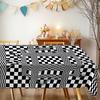 Black White Grid Rectangle Table Cloth for Table Decor Holiday Party Waterproof Reusable Tablecloth for Tables Kitchen Dining