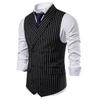 Men's European-Style Striped Shawl Collar Suit Vest - Autumn/Winter Casual 2019
