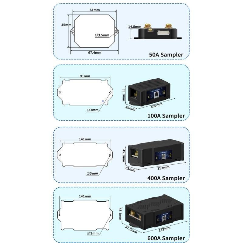 1 Set Battery Coulomb Counter Power Volt Ammeter for Lithium Batteries with Intelligent Safe Features Cable Included